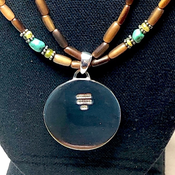 BARSE Turquoise Pendant on Multi-Strand Necklace with Sterling Silver Accents - Picture 16 of 17